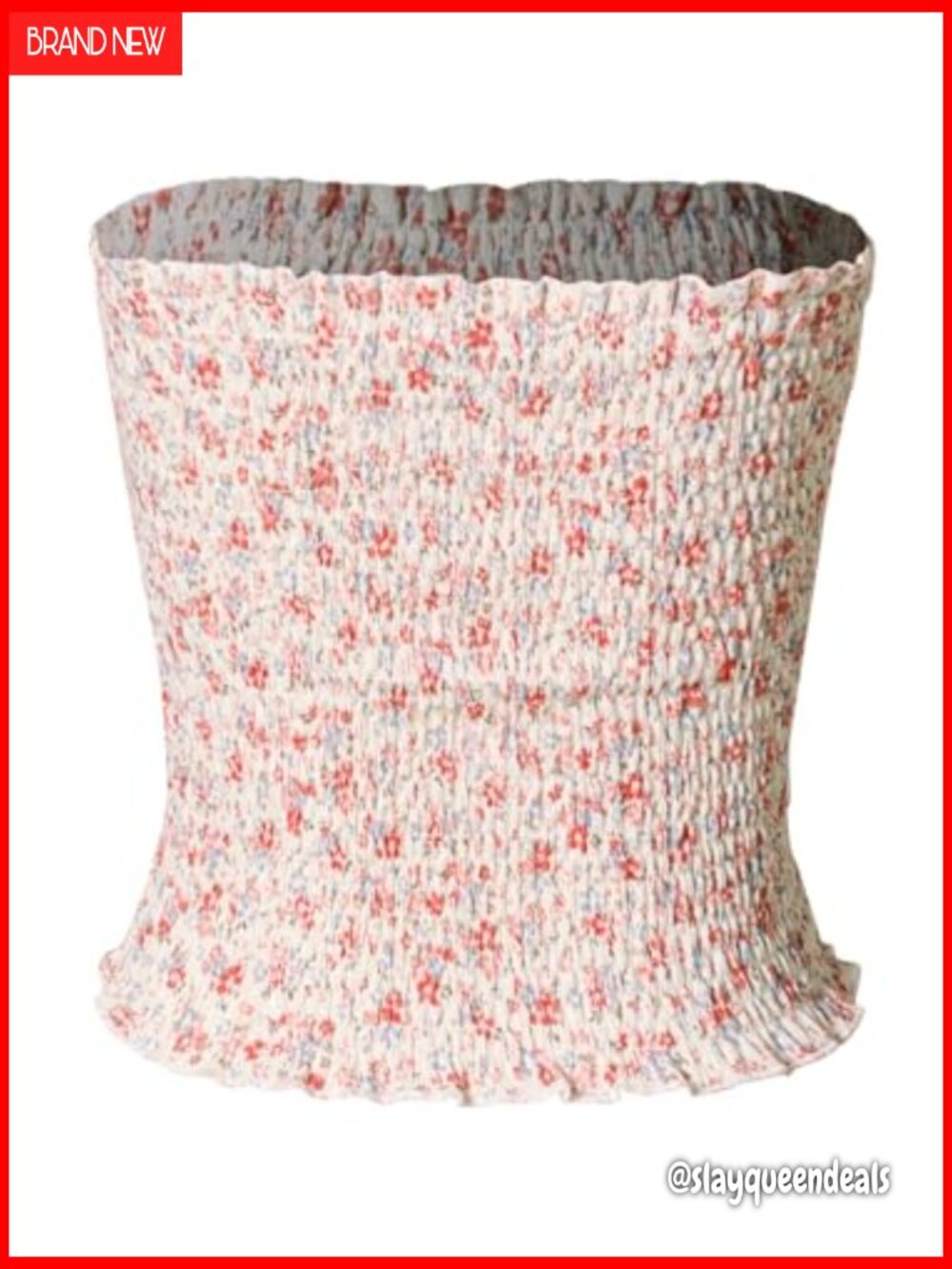 Strapless Tube Top Stretchy Smocked Bandeau Crop Tank Summer - Picture 4 of 7